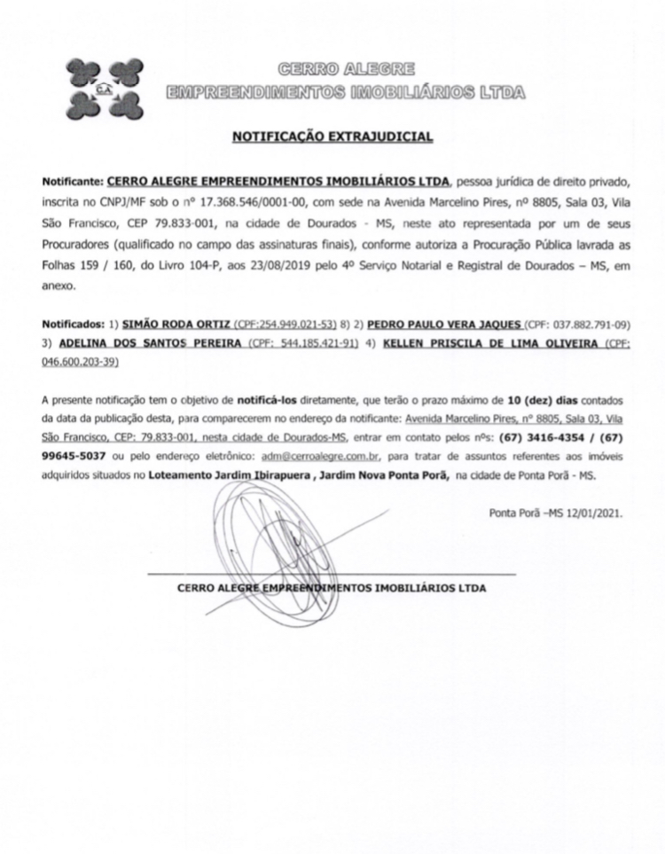 Notificação extrajudicial