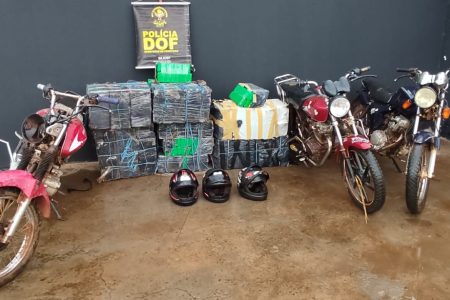 Homem é preso e adolescentes apreendidos com quase meia tonelada de maconha em motos
