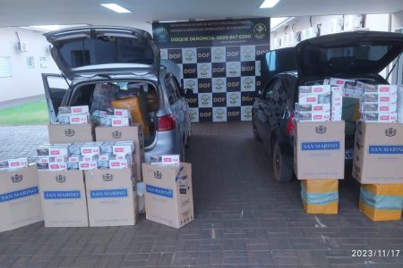 R$ 400 mil: Sete pessoas são presas pelo DOF com cigarros contrabandeados do Paraguai