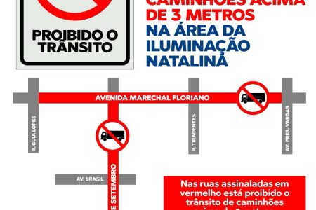 Prefeitura proíbe circulação de caminhões nas ruas Marechal Floriano e 7 de Setembro