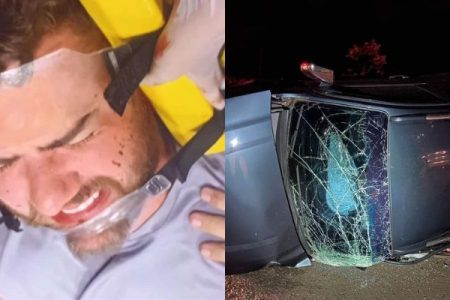 Cantor Zé Neto capota carro após colisão com carreta em MG