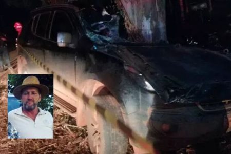 Condutor morre ao perder controle da direção e bater contra árvore na MS-276