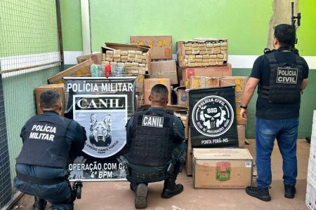 Polícia descobre depósito com uma tonelada de droga em Ponta Porã