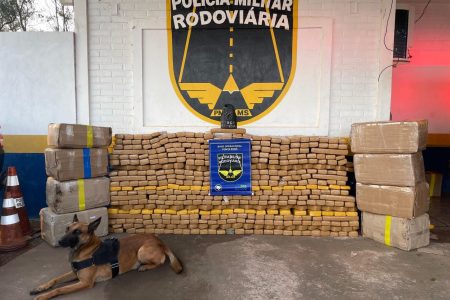 Paraguaio é preso pela PM com 840 quilos de maconha em Ponta Porã