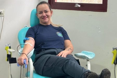 Policiais militares de Ponta Porã doam sangue em comemoração ao mês das mulheres