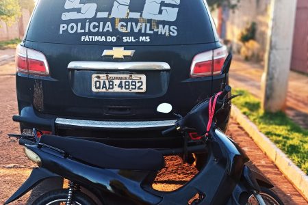 Motocicleta furtada em Dourados é recuperada em Fátima do Sul pelo SIG