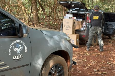 DOF apreende veículo com 550 pacotes de cigarros do Paraguai