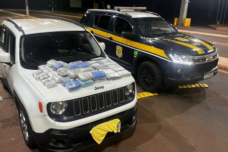 Paulista que viajava com esposa e três filhos é preso com droga em Ponta Porã