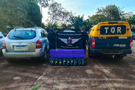 Homem é preso com veículo carregado de maconha e skank em Aral Moreira
